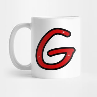 Letter G. Name with letter G. Personalized gift. Abbreviation. Abbreviation. Lettering Mug